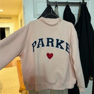 Parke Valentines Women's mock neck sweatshirt with Heart Accent
